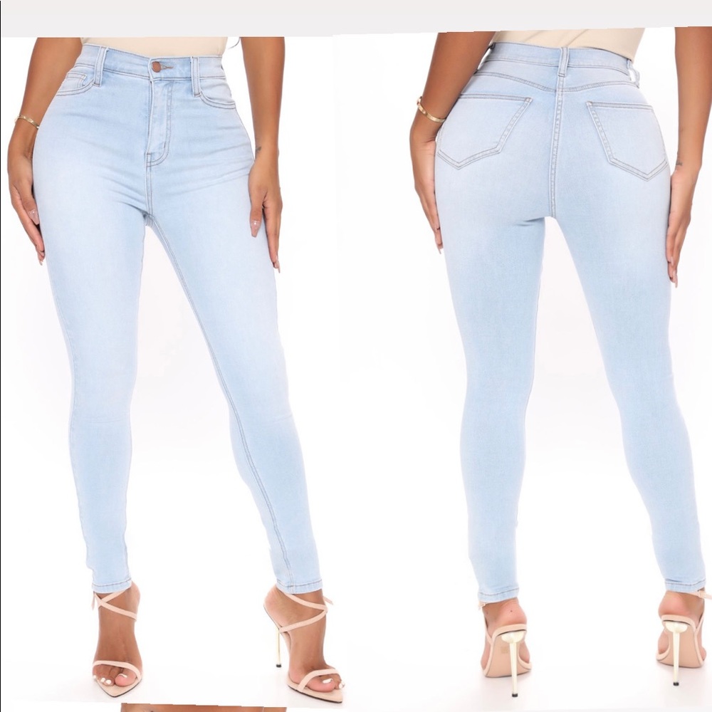 High waisted skinny jeans